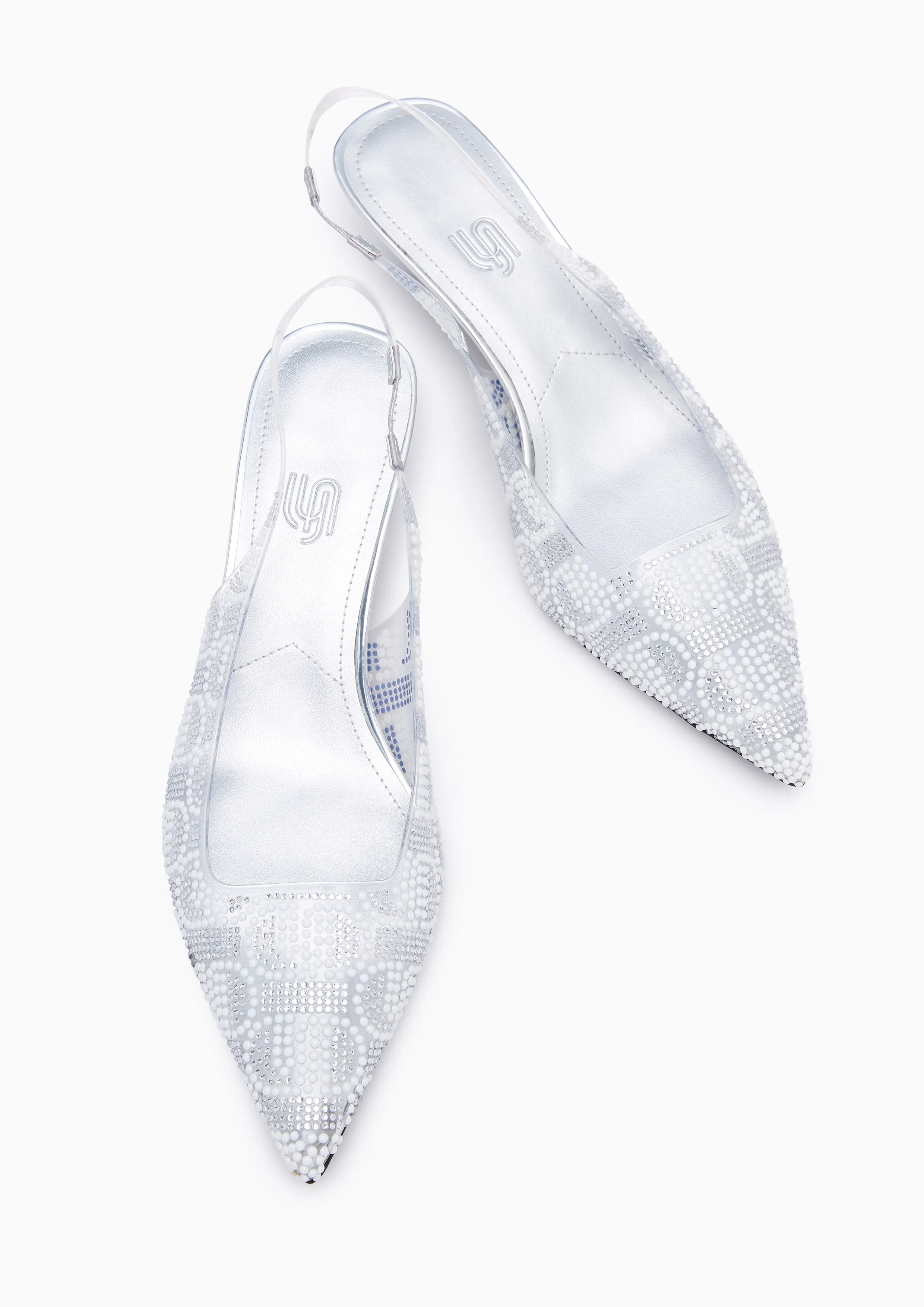 Newly Clear Inf. Heel Sling Backs Silver