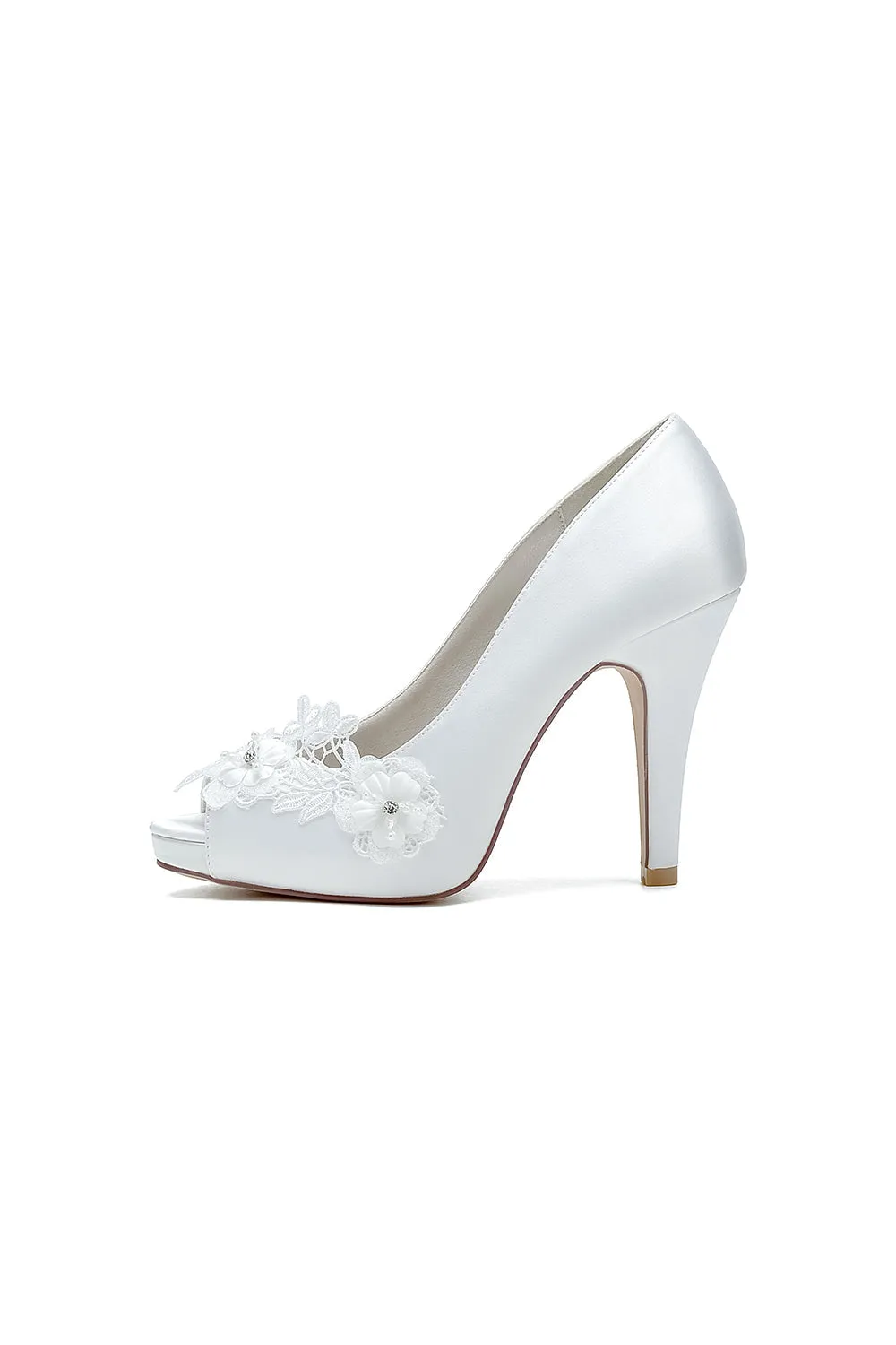 Open Point Toe Wedding Shoes with Lace