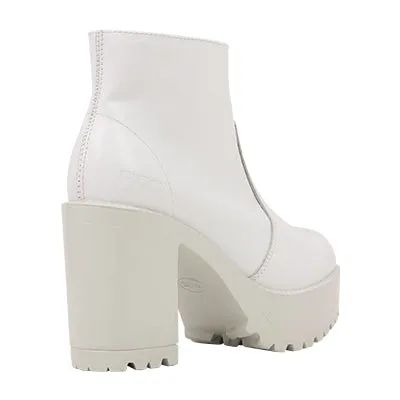 Roc Boots Gosh White Leather Ankle Boots with Zip