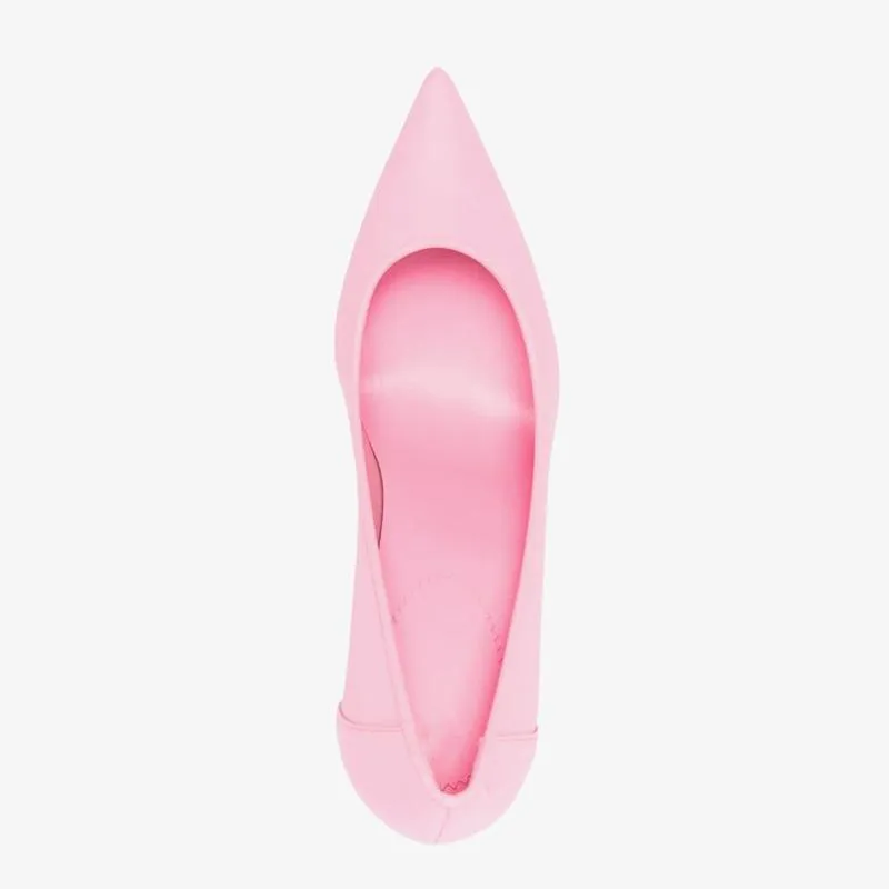Rose Pink Calf Leather Sporty Pumps