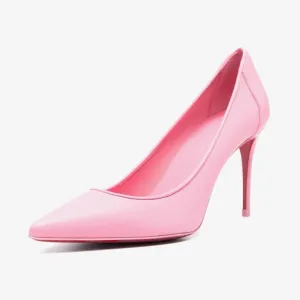 Rose Pink Calf Leather Sporty Pumps