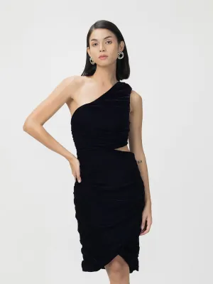 Ruched Velvet Party Dress