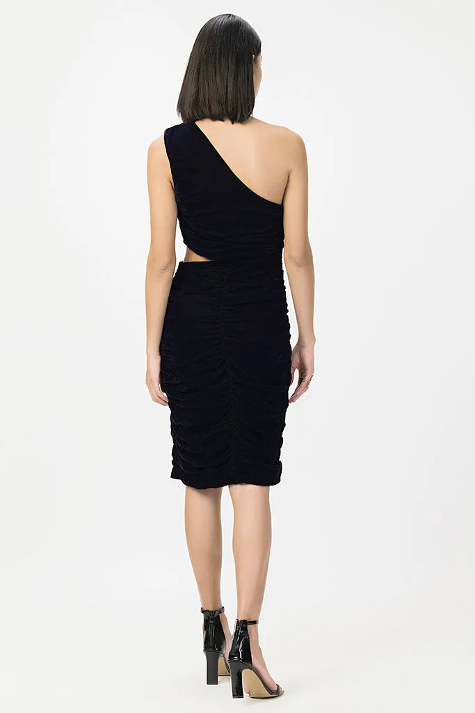 Ruched Velvet Party Dress