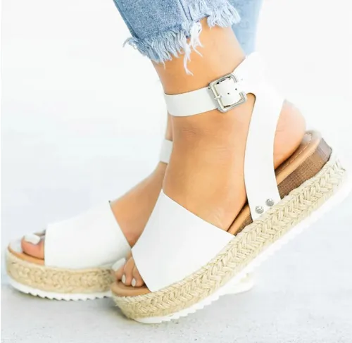 Spot perennial cash faster sell Amazon Amazon explosions foreign trade large yards with light bottom hemp rope sandals women | Brodtica.com