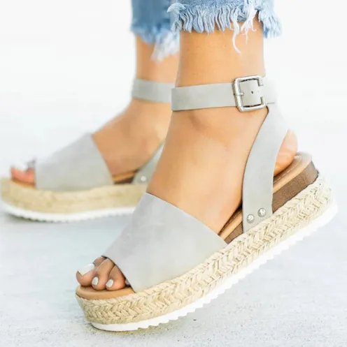 Spot perennial cash faster sell Amazon Amazon explosions foreign trade large yards with light bottom hemp rope sandals women | Brodtica.com