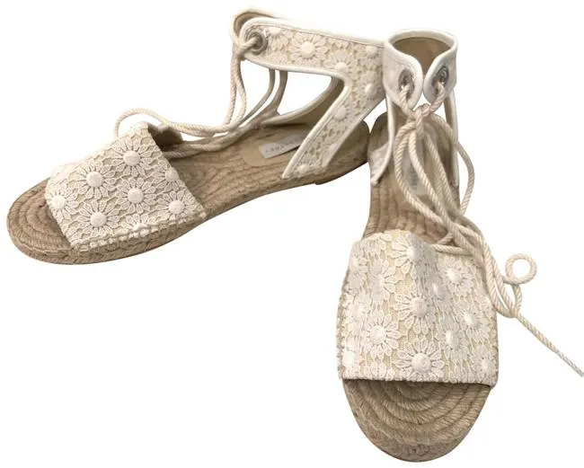 STELLA MCCARTNEY Espadrilles Sandals Floral Embroidered Size 39 US 9 UK 6 ladies