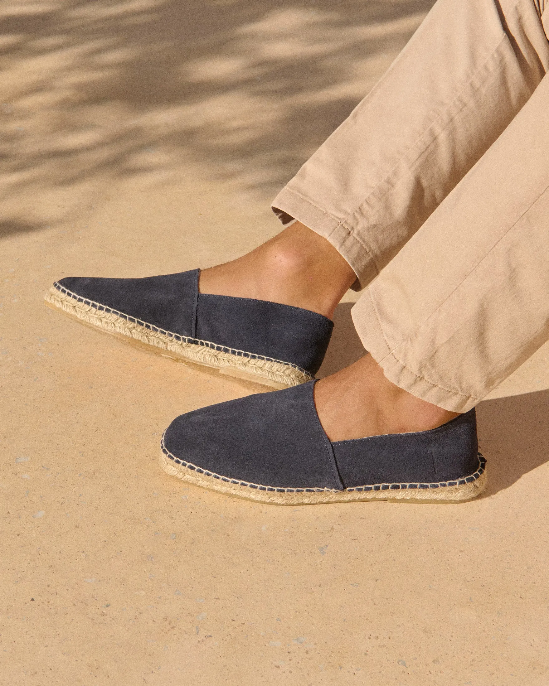 Suede Squared Toe Espadrilles - K15CQ - Hamptons Patriot Blue