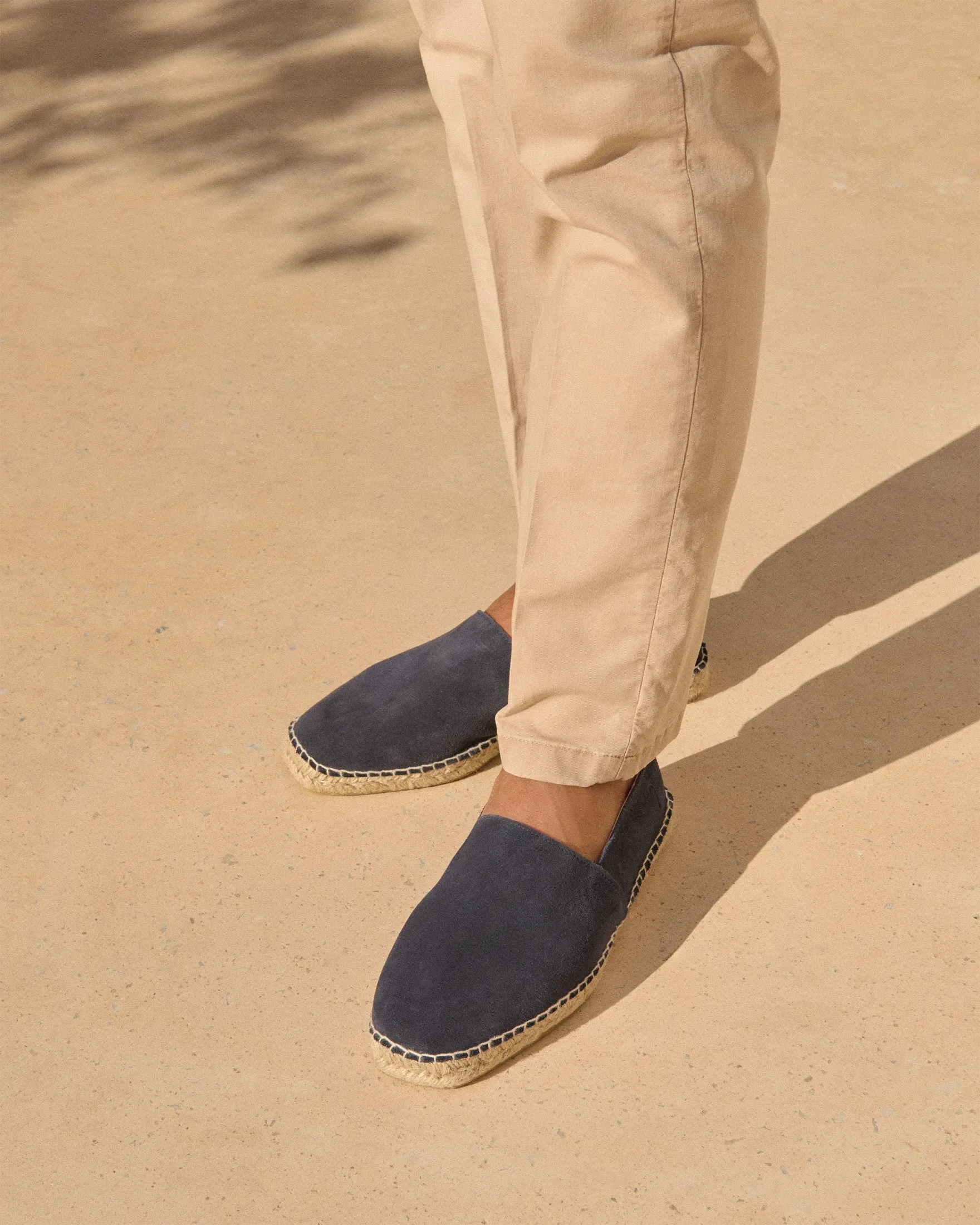 Suede Squared Toe Espadrilles - K15CQ - Hamptons Patriot Blue