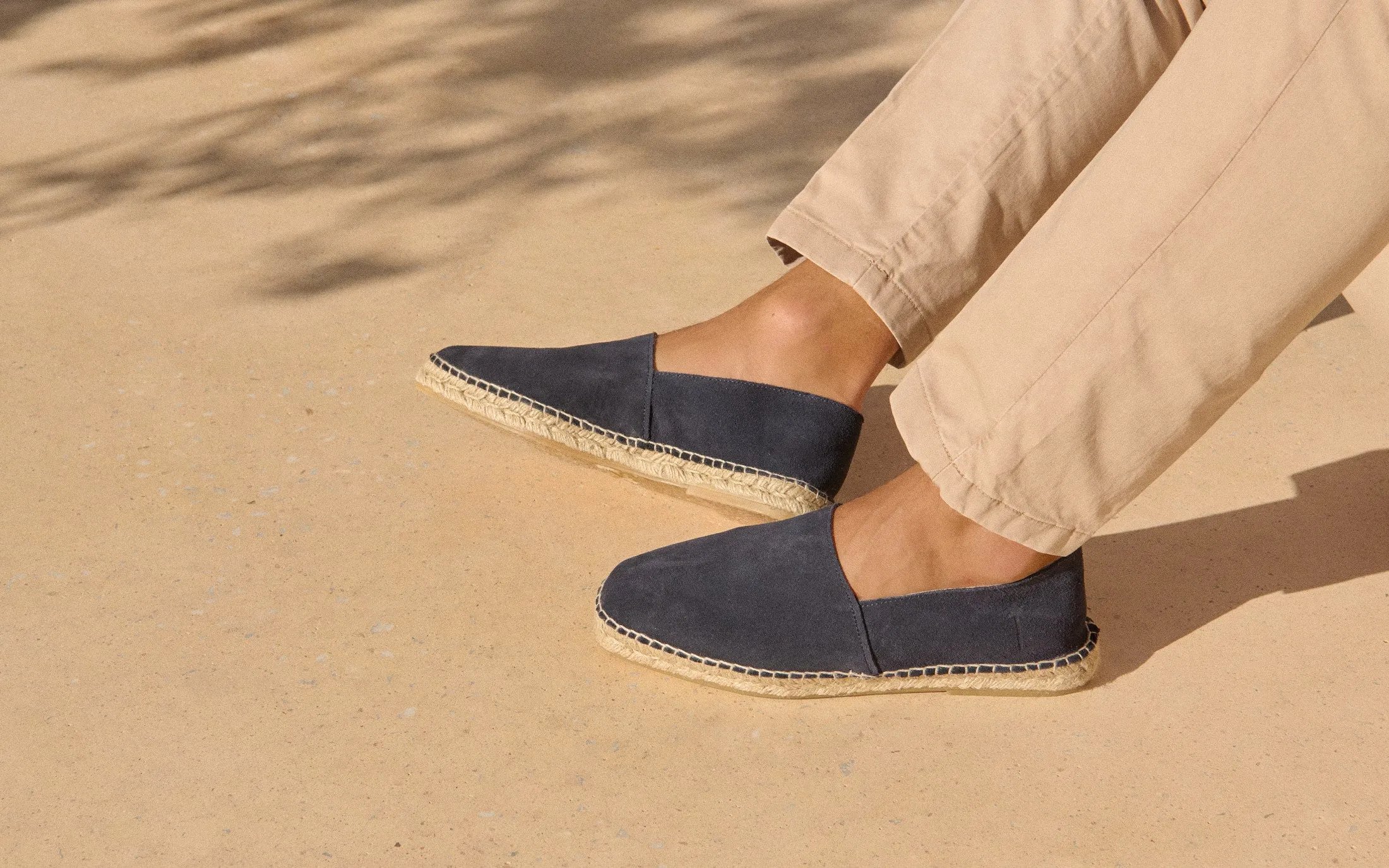 Suede Squared Toe Espadrilles - K15CQ - Hamptons Patriot Blue