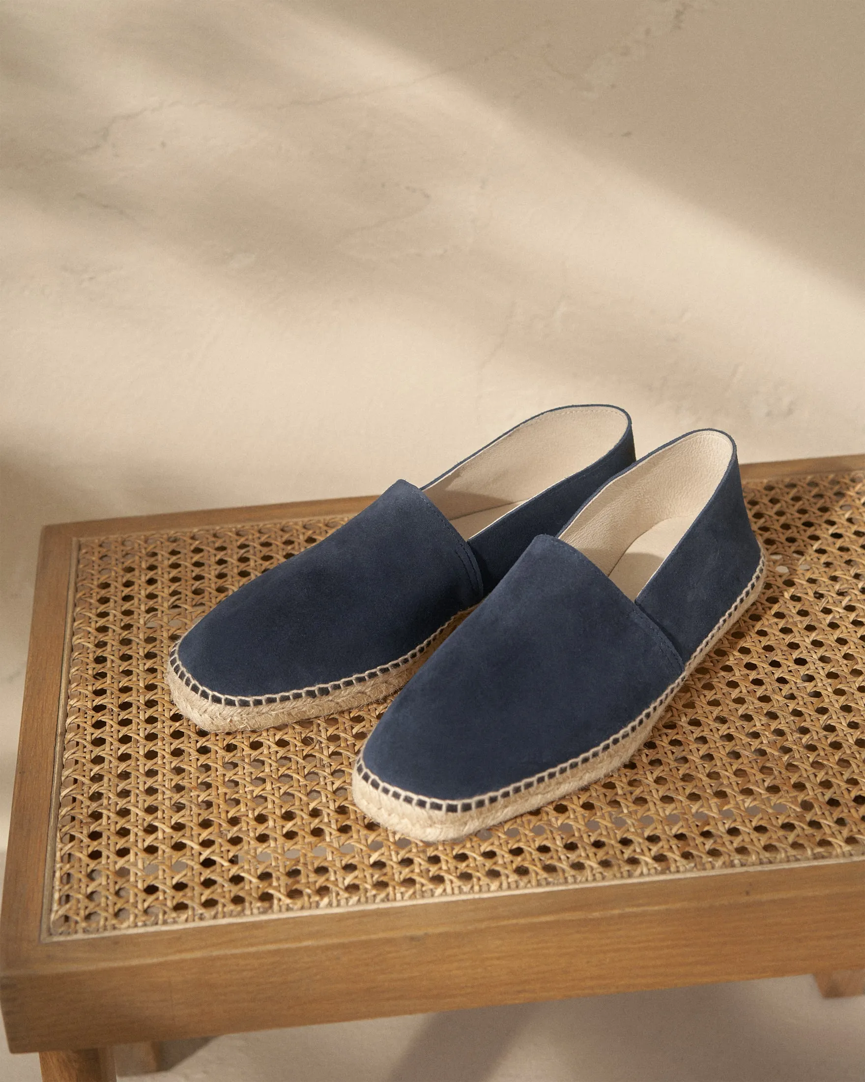 Suede Squared Toe Espadrilles - K15CQ - Hamptons Patriot Blue