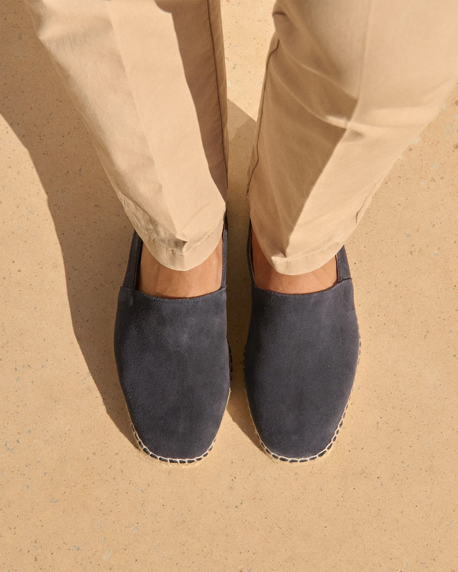 Suede Squared Toe Espadrilles - K15CQ - Hamptons Patriot Blue