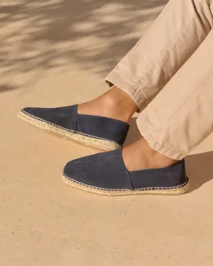 Suede Squared Toe Espadrilles - K15CQ - Hamptons Patriot Blue