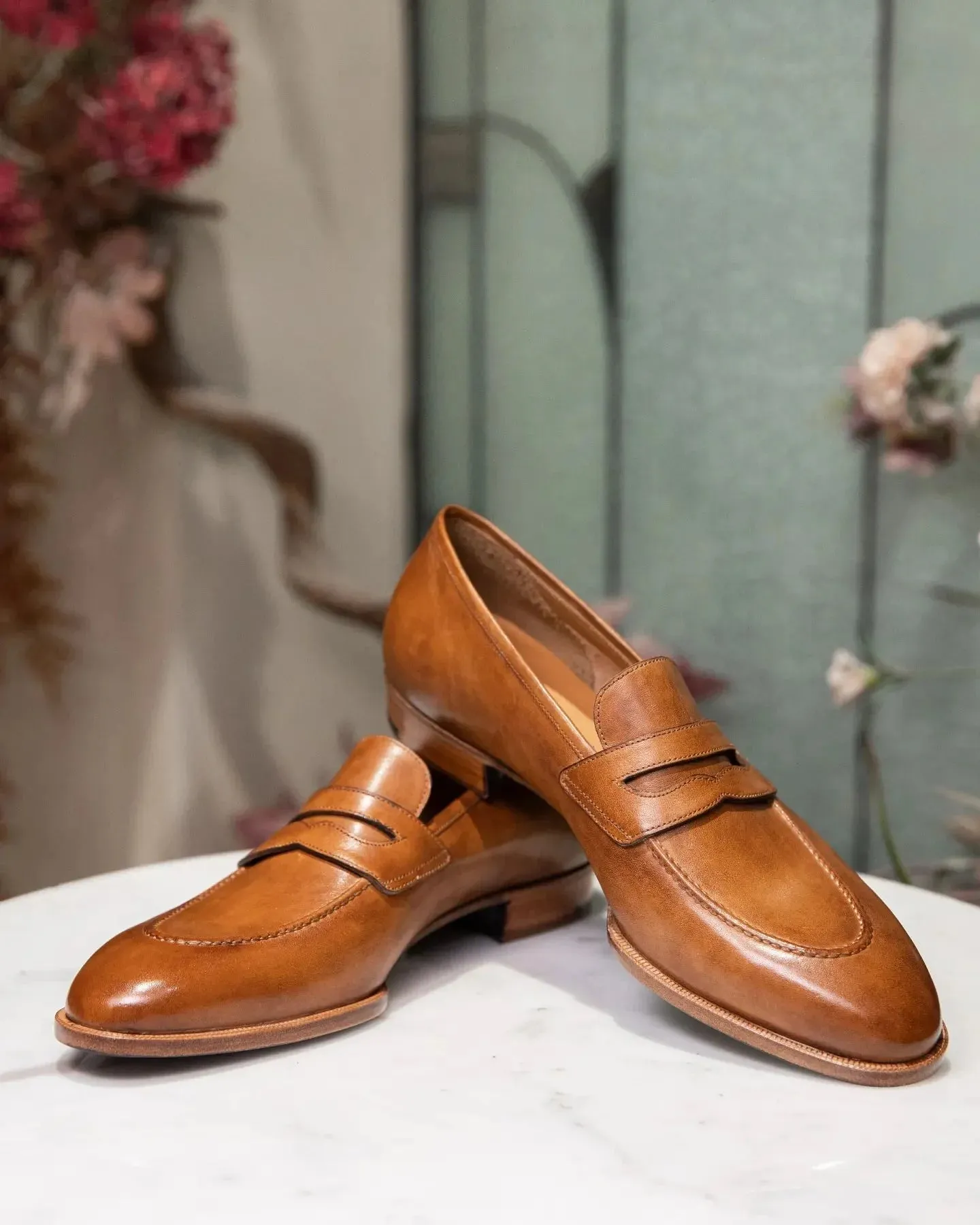 Tan Leather Urban Chic Slip-On Loafers