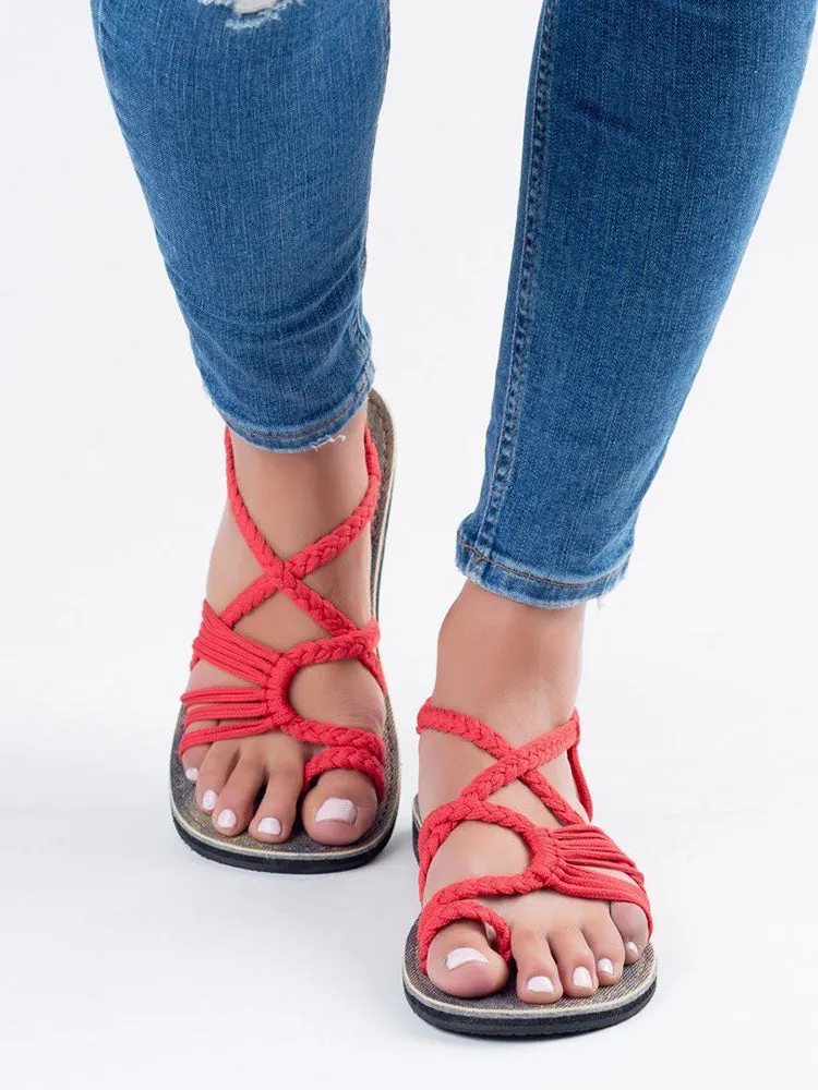 Toleet Bohemian Rope Flat Sandals