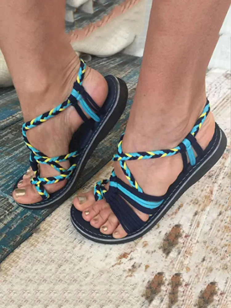 Toleet Bohemian Rope Flat Sandals