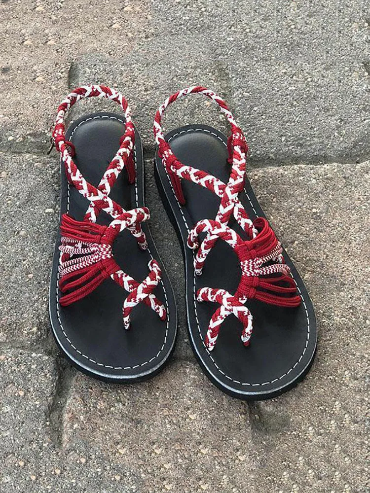 Toleet Bohemian Rope Flat Sandals