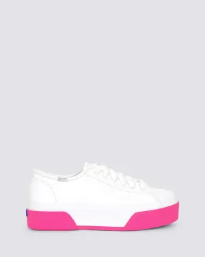 TRIPLE UP LEATHER WHITE/PINK