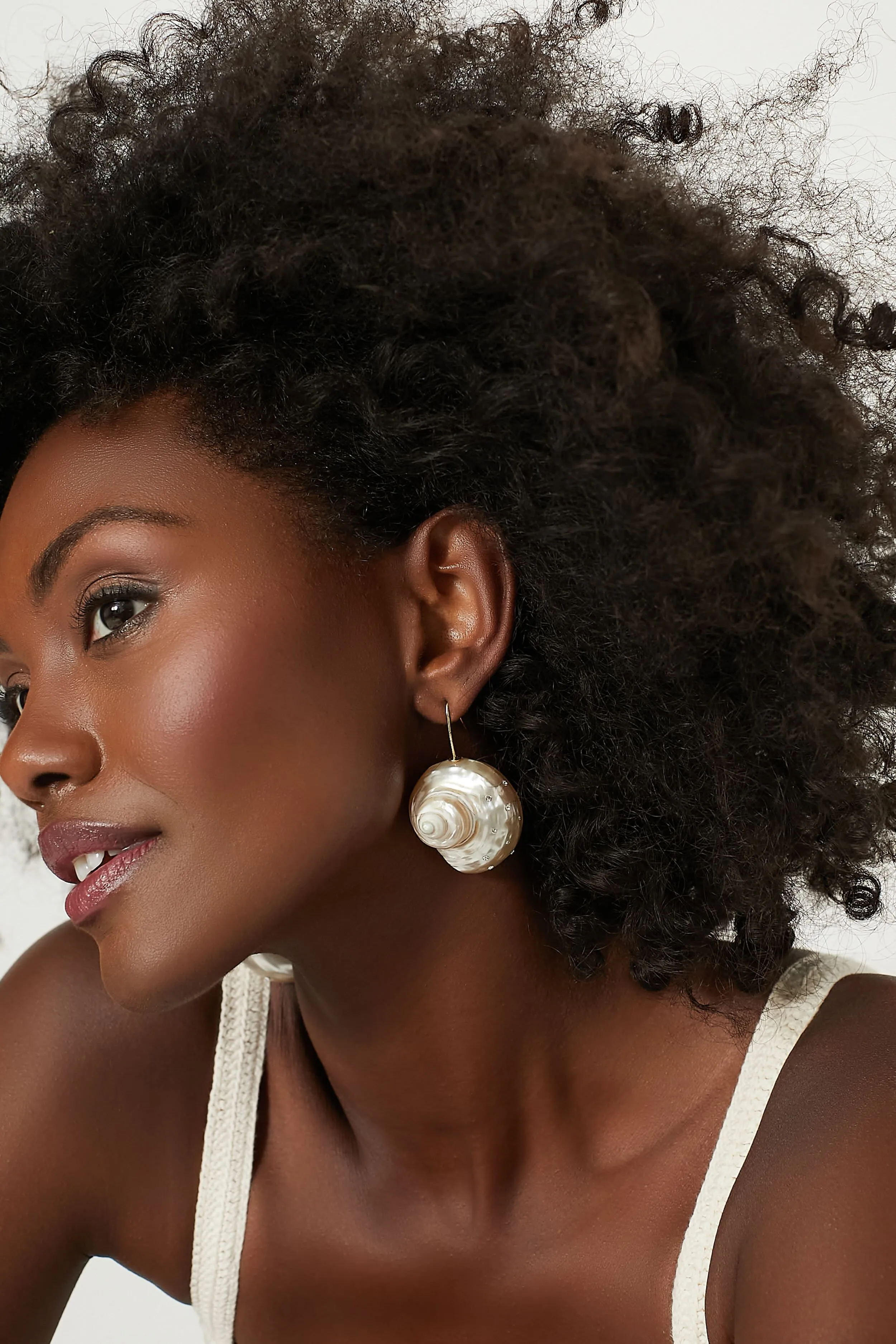 White Sundial Earrings