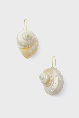White Sundial Earrings
