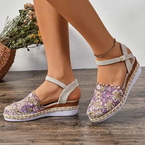 Women's Espadrille Closed-Toe Cutout Sandals 74750165C