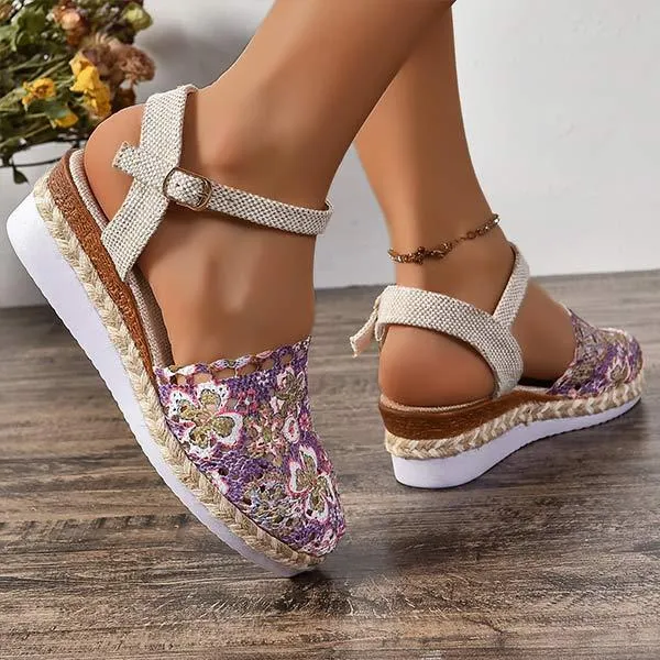 Women's Espadrille Closed-Toe Cutout Sandals 74750165C
