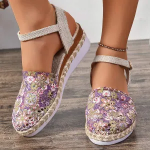 Women's Espadrille Closed-Toe Cutout Sandals 74750165C