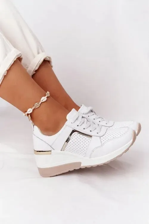 Women's Lace-Up Wedge Casual Sneakers
