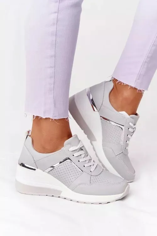 Women's Lace-Up Wedge Casual Sneakers