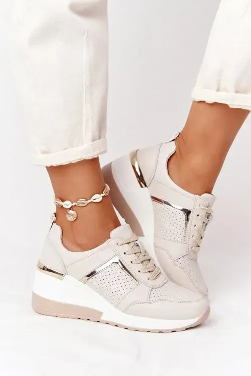 Women's Lace-Up Wedge Casual Sneakers