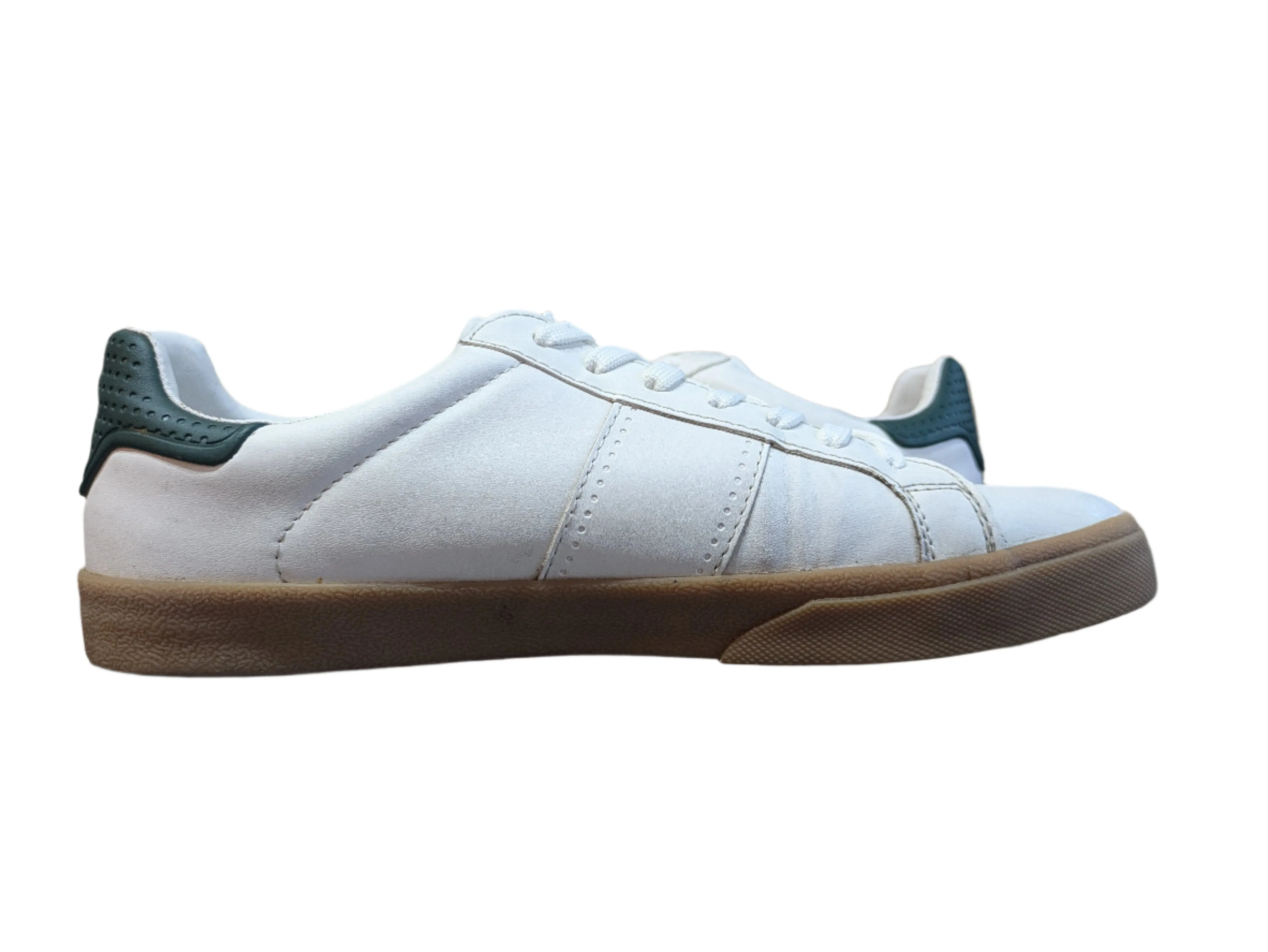 Zara Chunky Sole Men's Sneakers - White with Green Back