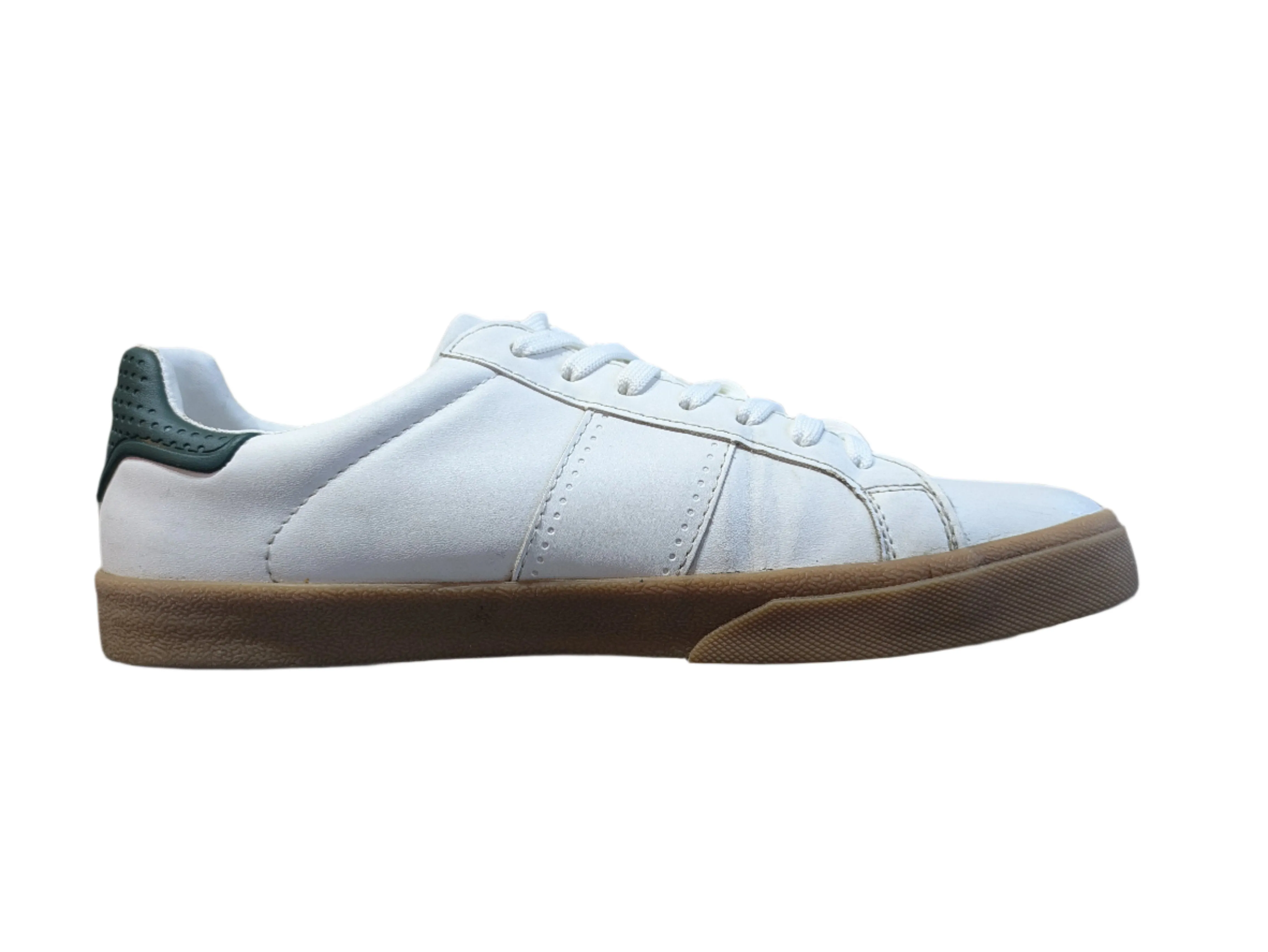 Zara Chunky Sole Men's Sneakers - White with Green Back