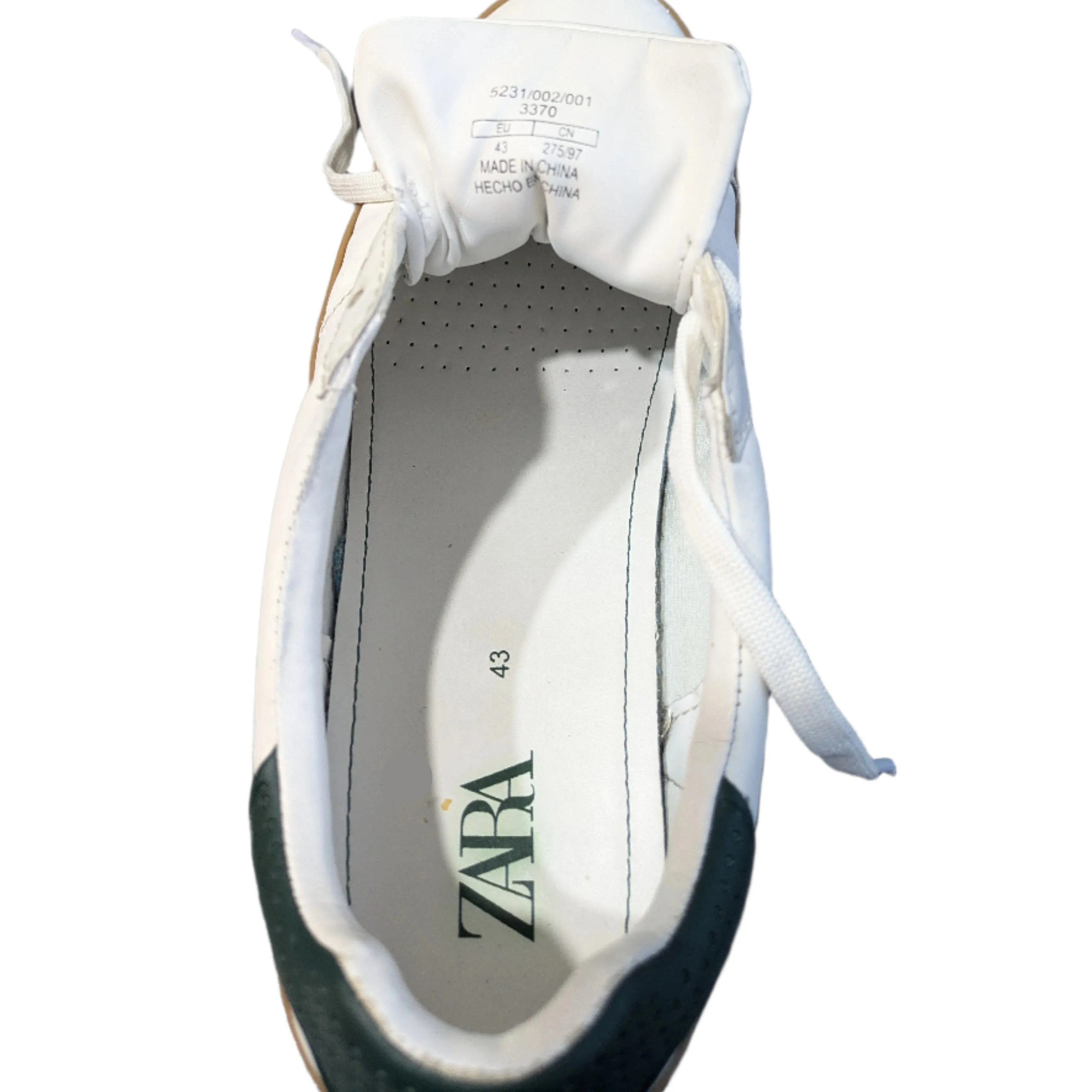 Zara Chunky Sole Men's Sneakers - White with Green Back