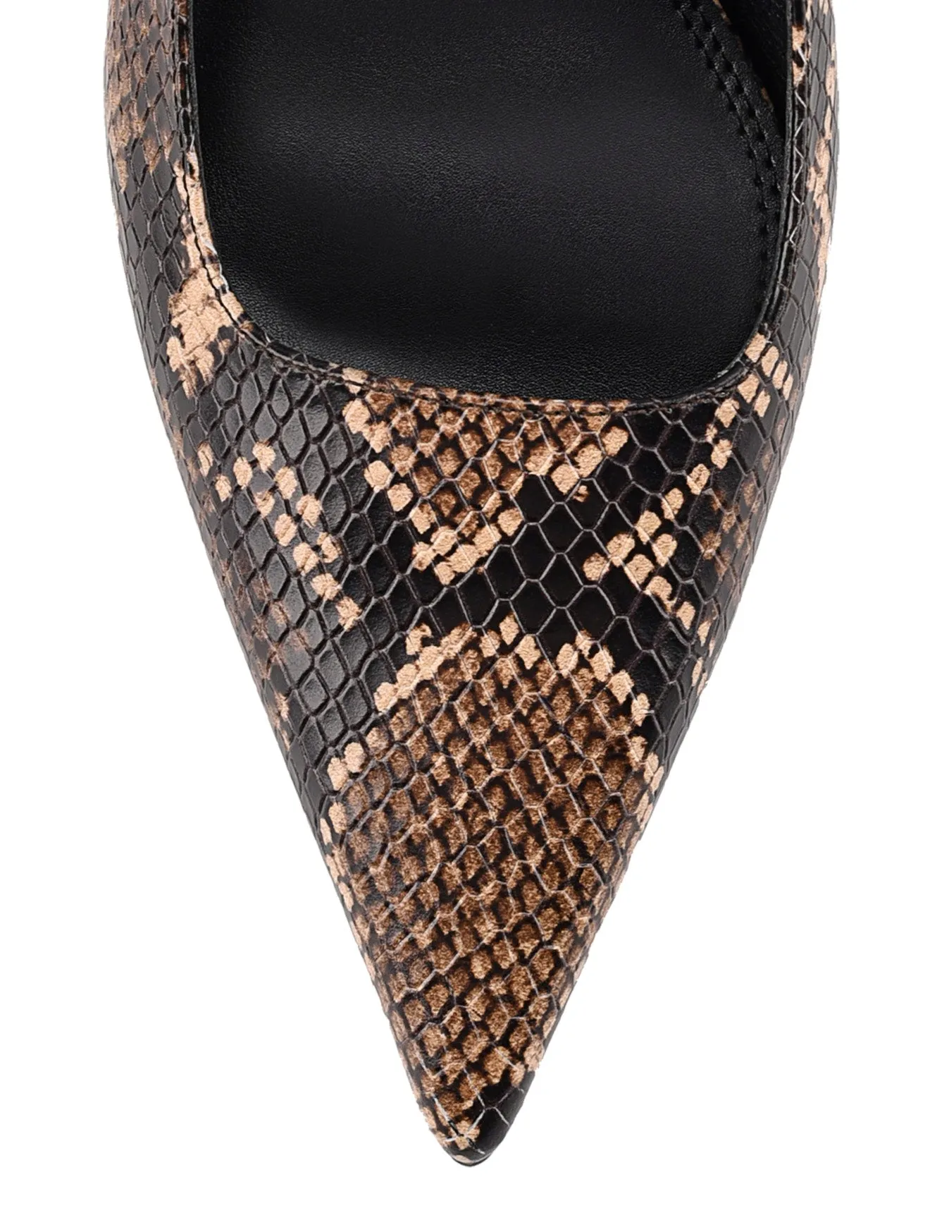 Zuko Slingback Heels - Brown Snake Leather