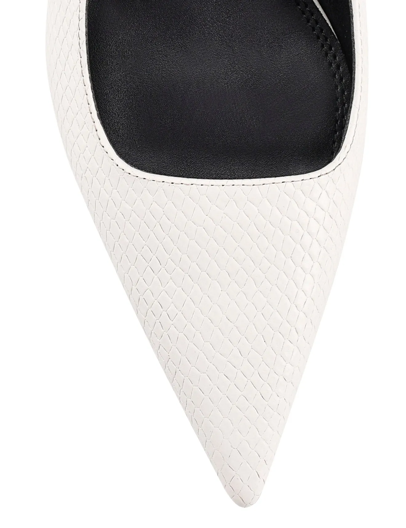 Zuko Slingback Heels - Chalk White Snake Leather